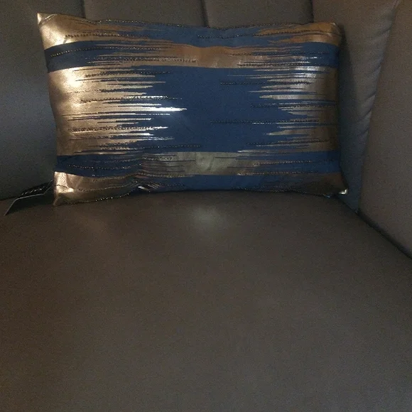 Safavieh Teal & Gold Beaded Accent Pillow, 12 x 20 in. NWT - Picture 10 of 12